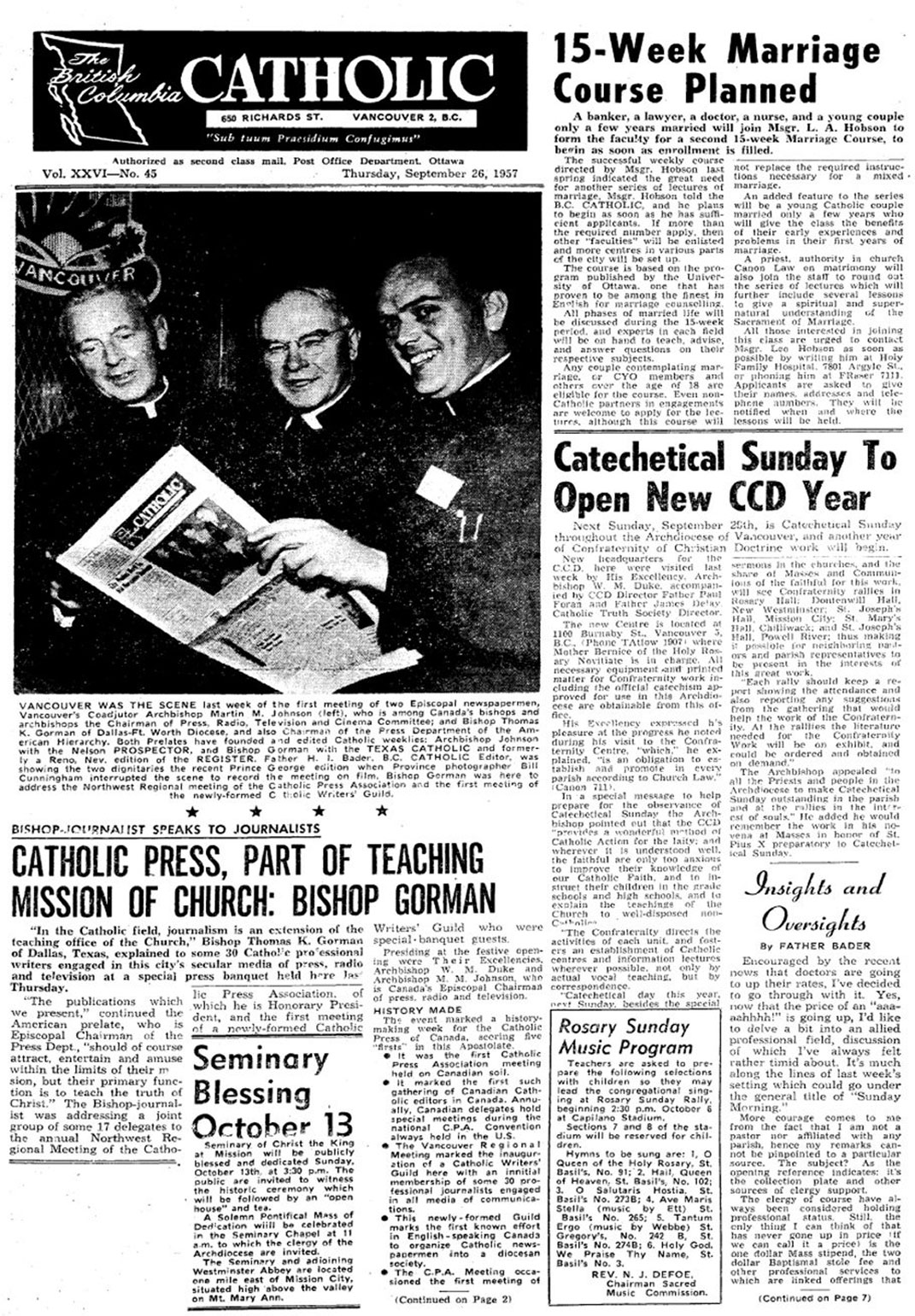 The BC Catholic cover