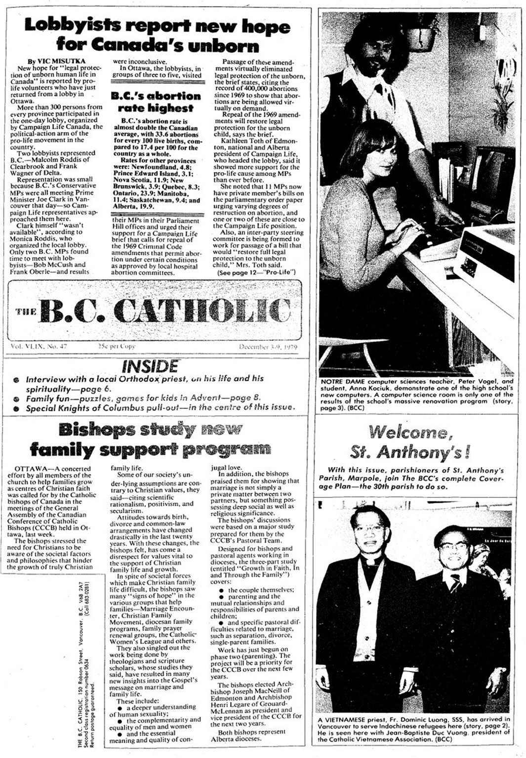 The BC Catholic cover