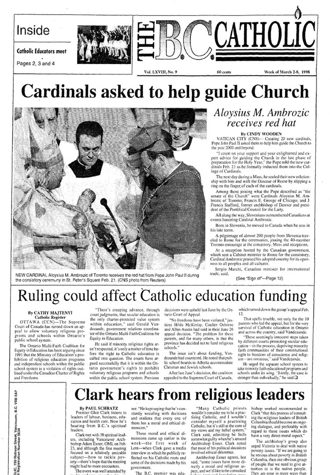 The BC Catholic cover