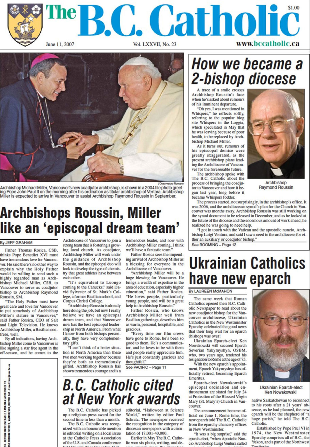 The BC Catholic cover
